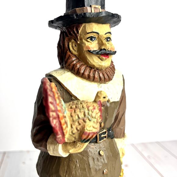World Bazaars Harvest Collection Pilgrim Man Figurine Turkey Corn Thanksgiving - Picture 6 of 7